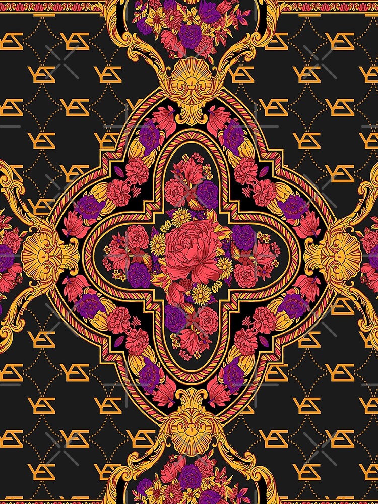 All Over Print Luxury Rose Baroque Fluorescent Ornament by yez