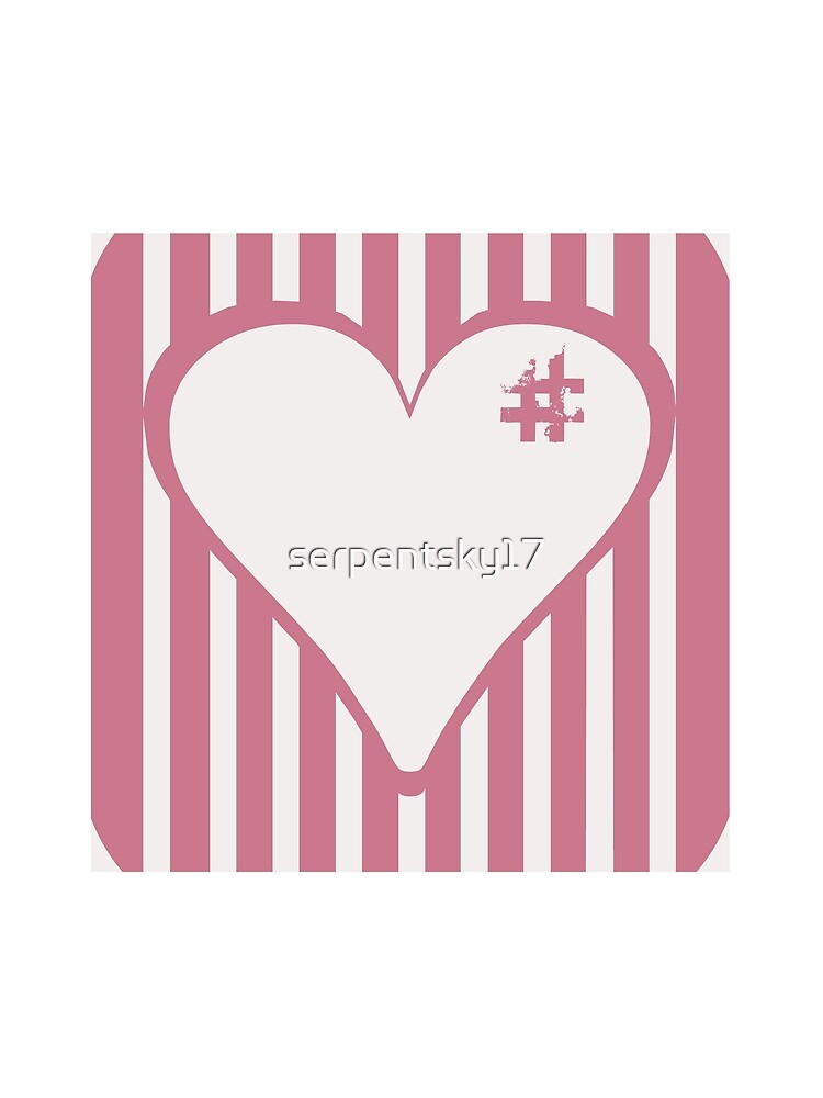All Over Pink Hearts and Vertical Stripes by SerpentSkyArts
