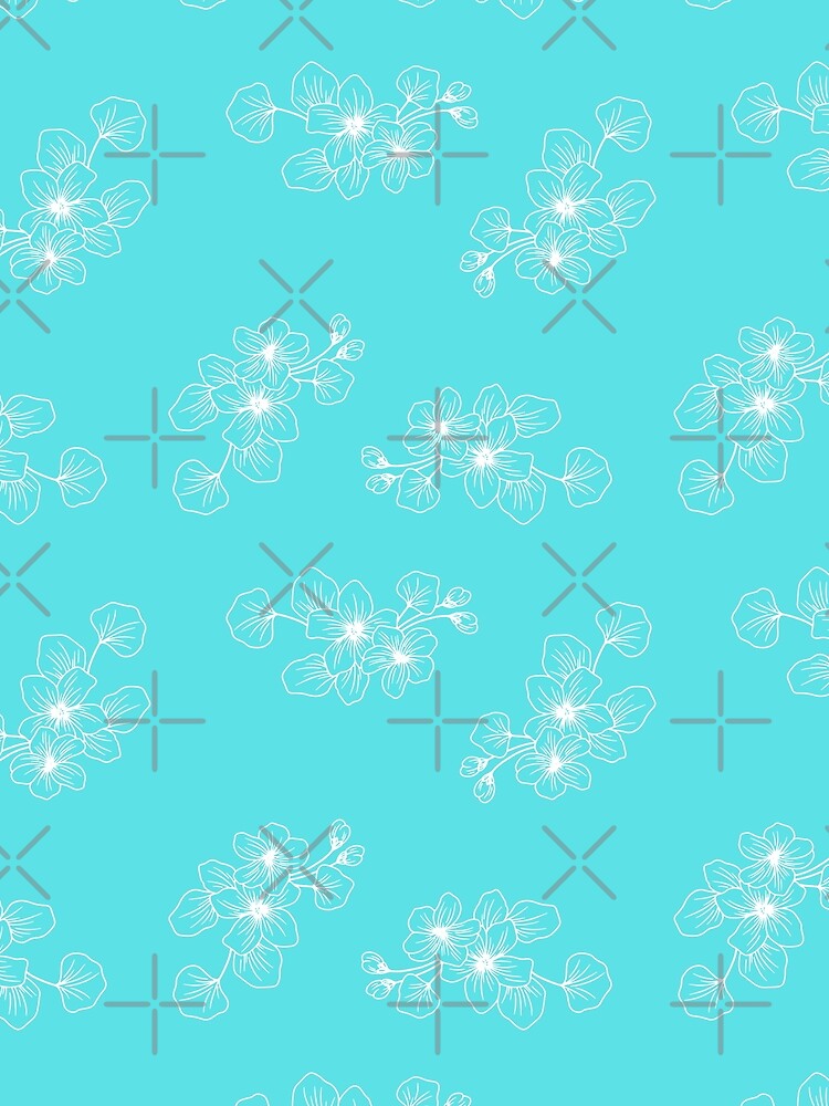 Cyan Blue Floral Petals AOP by inquestyle