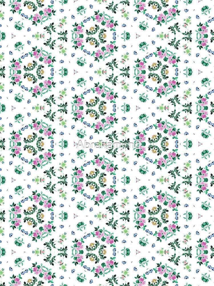 orchids plant orchid petal summer branch backdrop painting nature seamless colorful repeat pattern by Abrahamjrnd