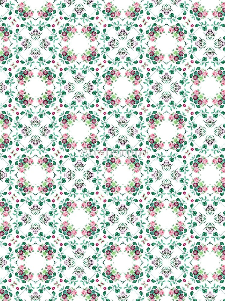 nature seamless vintage botanical textile plant blossom fabric colorful repeat pattern by Abrahamjrnd