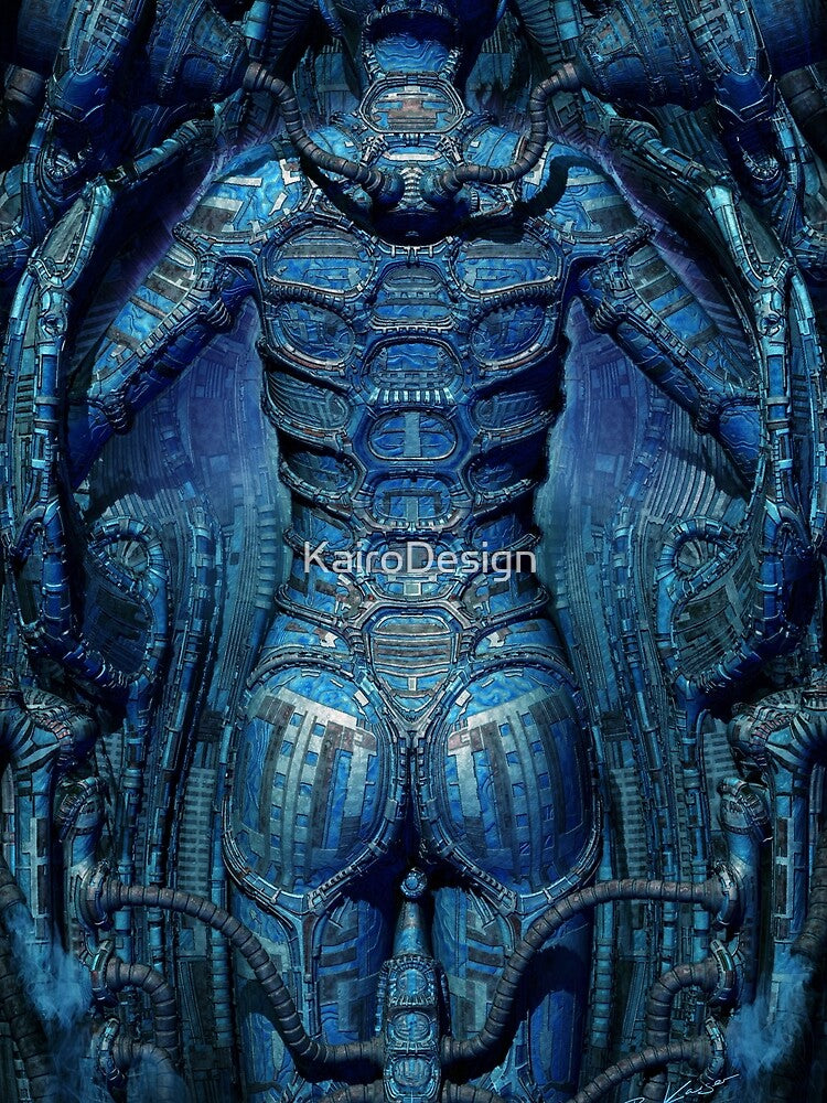 Blue Lady - biomechanic fantasy 3D illustration by KairoDesign
