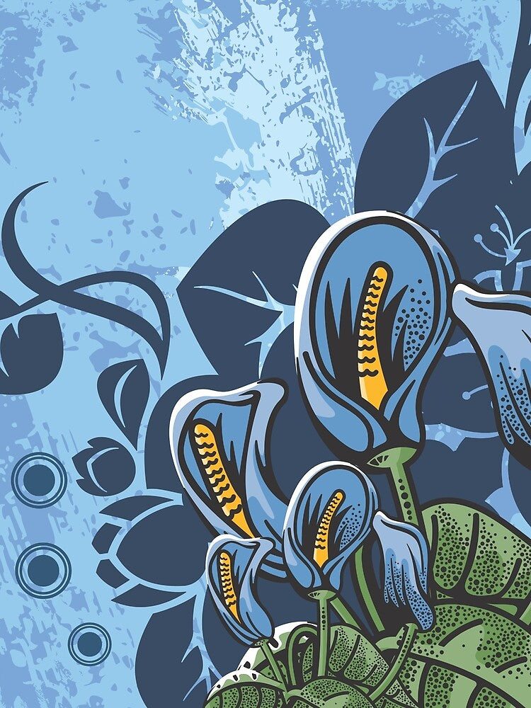 Blue Floral Design by allovervintage