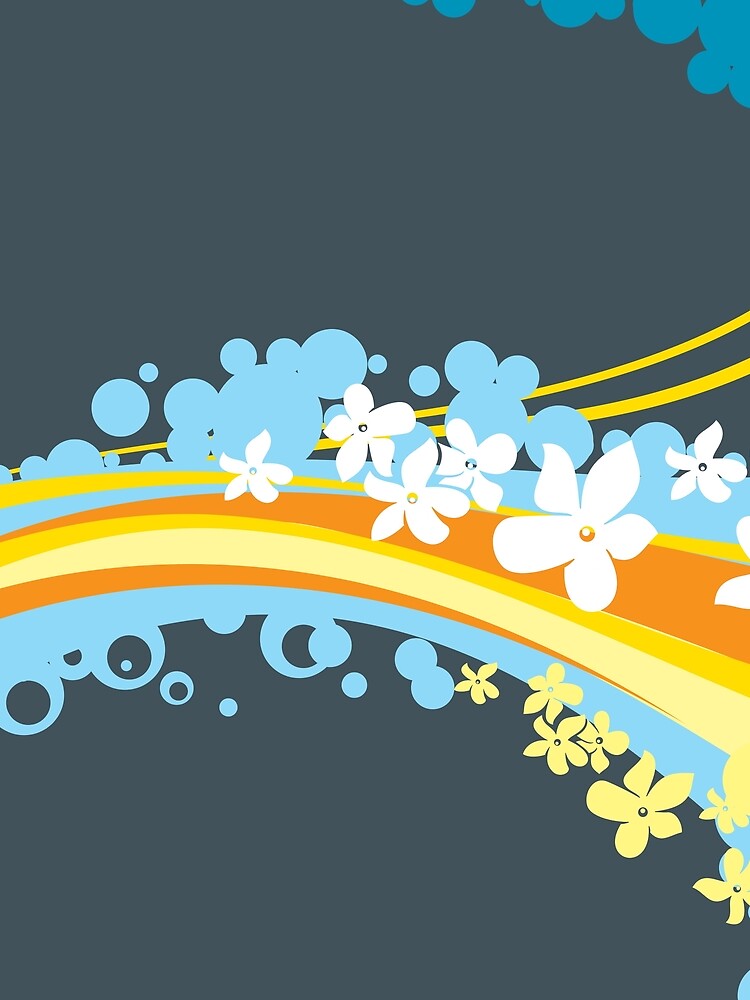 Flowers and Duotone Rainbow Pattern by allovervintage