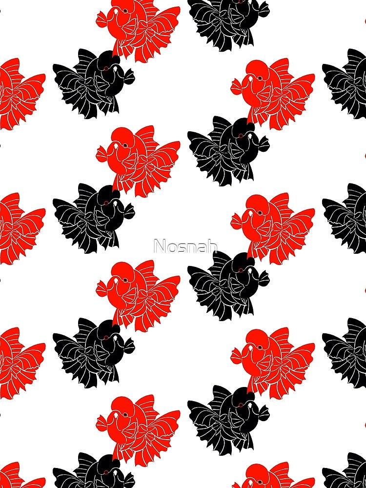 Oranda Fancy Goldfish Full Red Full Black logo 3 by Nosnah