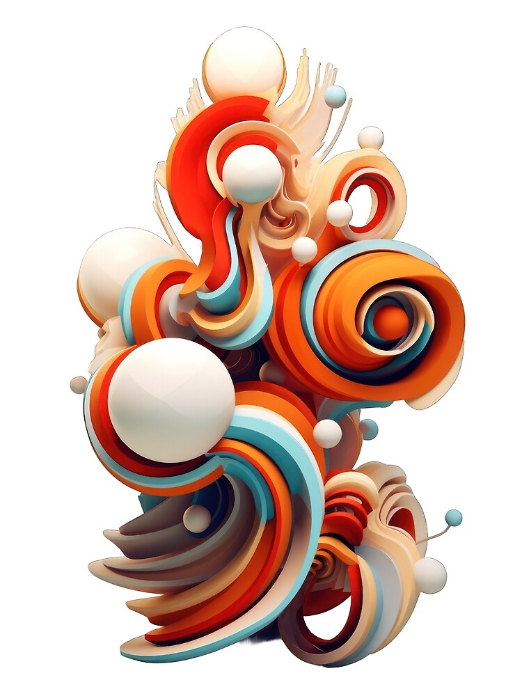 Orange Organic Abstract 3D Shape by tankuss