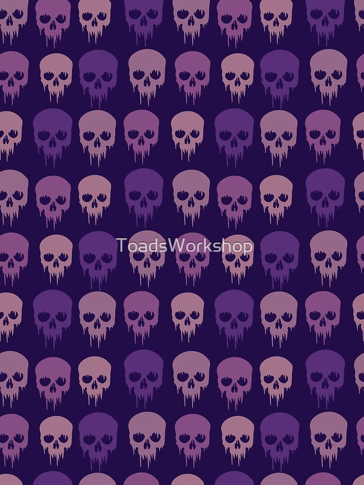 Shades of Purple Skulls  All Over Pattern by ToadsWorkshop