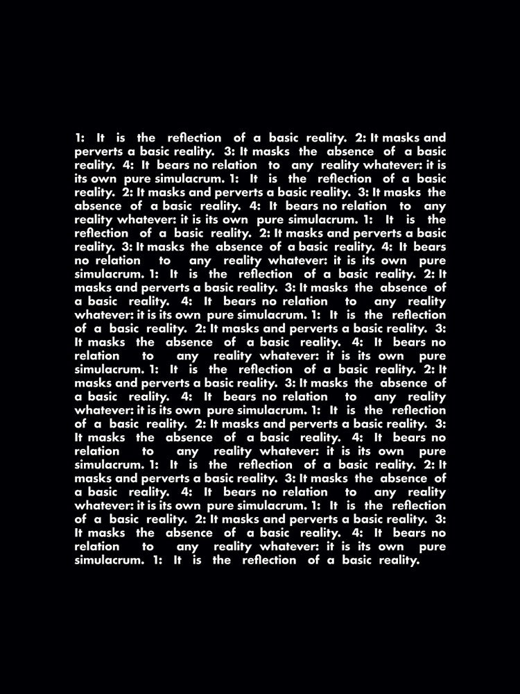 Baudrillard's Precession of Simulacra all over by nwnqumdm54