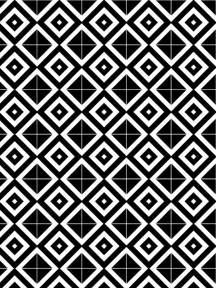 Black and White Diamond Optical Illusion Geometric Pattern All Over T-Shirt – Modern Minimalist Design by FestivityFinds