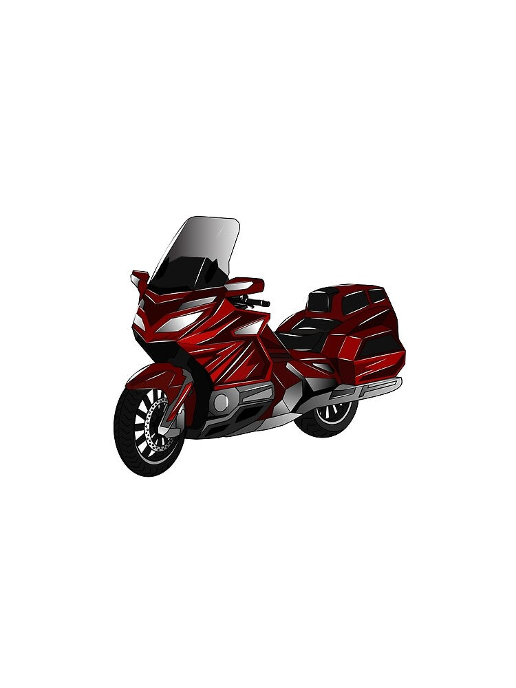 Touring motorcycle cartoon illustration by Misscartoon