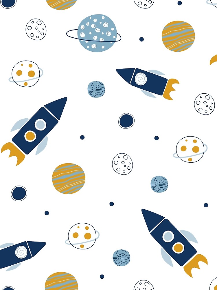 Space pattern rockets and planets by della95