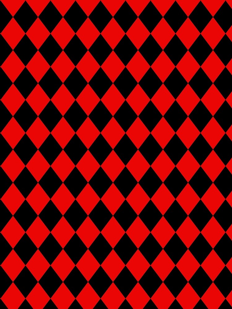 Black Red Harlequin Diamonds All Over by Feeling Artsy