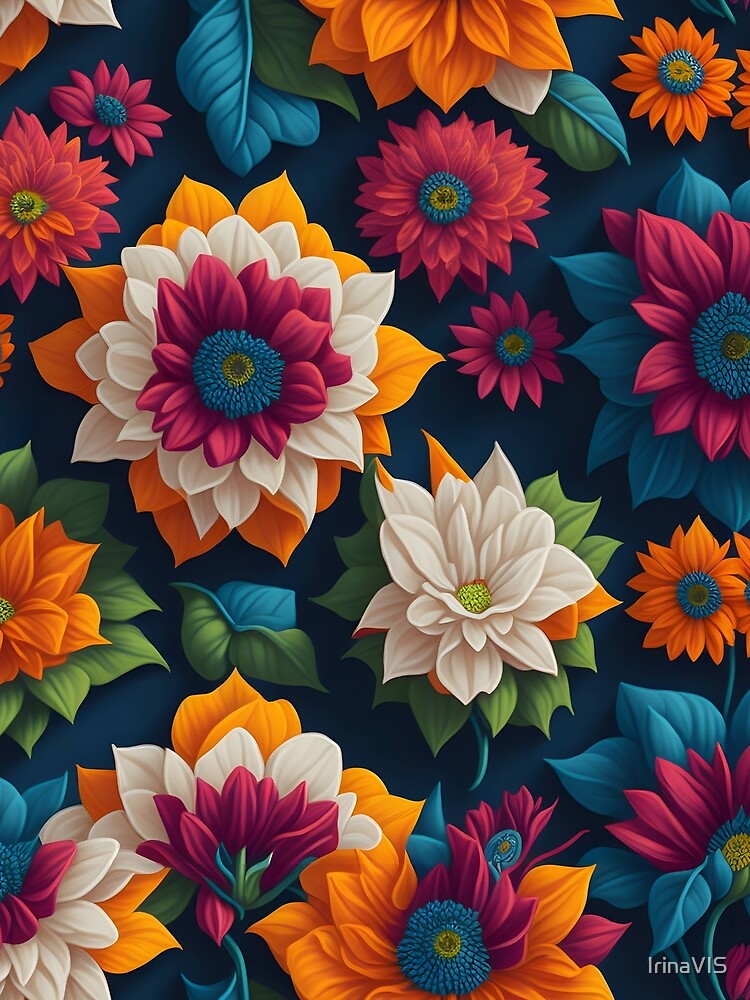 3D flowers Pattern by IrinaVIS