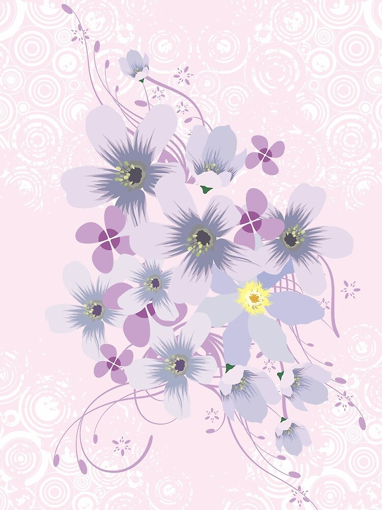 Pink and Violet Flowers Pattern by allovervintage