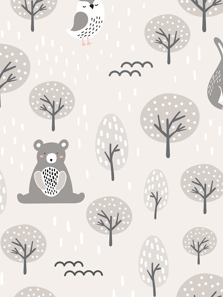 cute bear owl hare pattern by della95