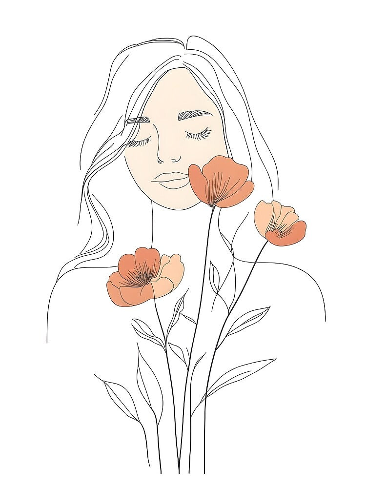 Minimalist Woman Line Art | Modern Abstract Female Illustration by RadiantGraphics