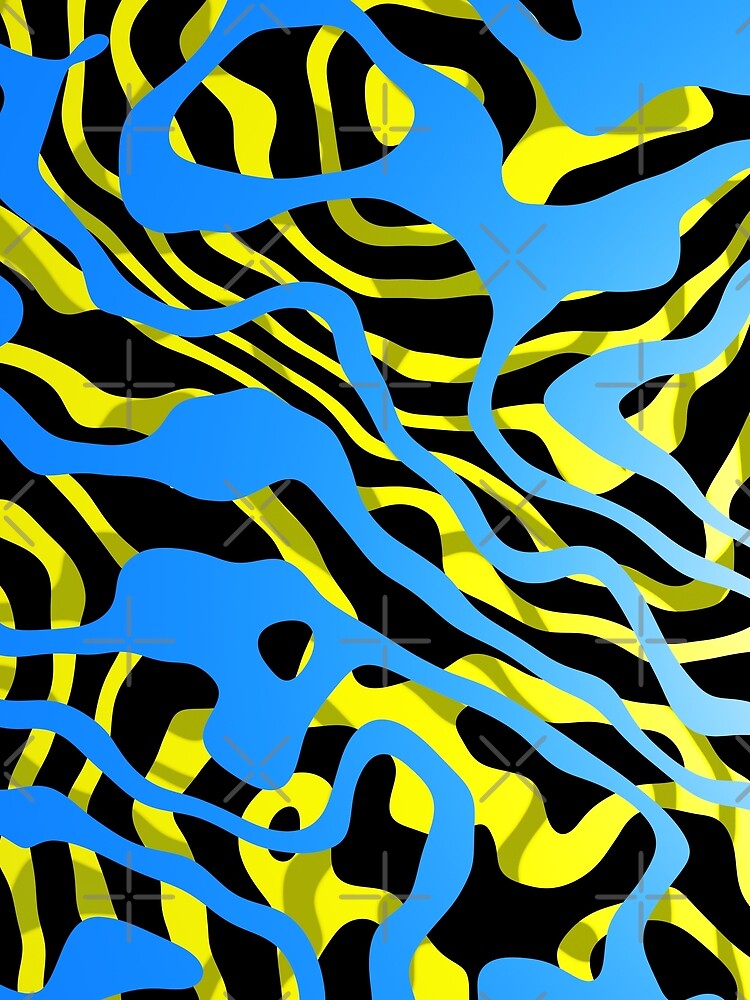 3D Abstract art yellow and blue by bradm50