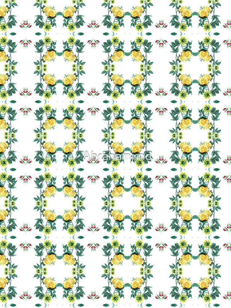 green orchids decorative artwork flowers ornament nature seamless colorful repeat pattern by Abrahamjrnd