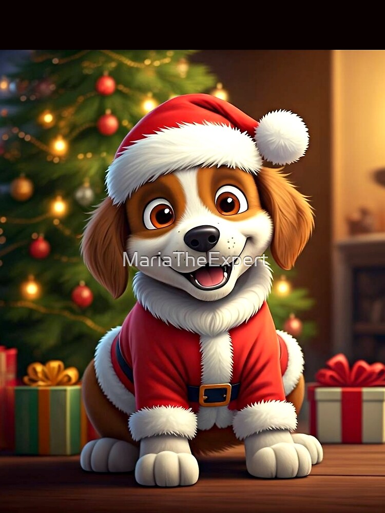 Happy Santa Puppy by MariaTheExpert