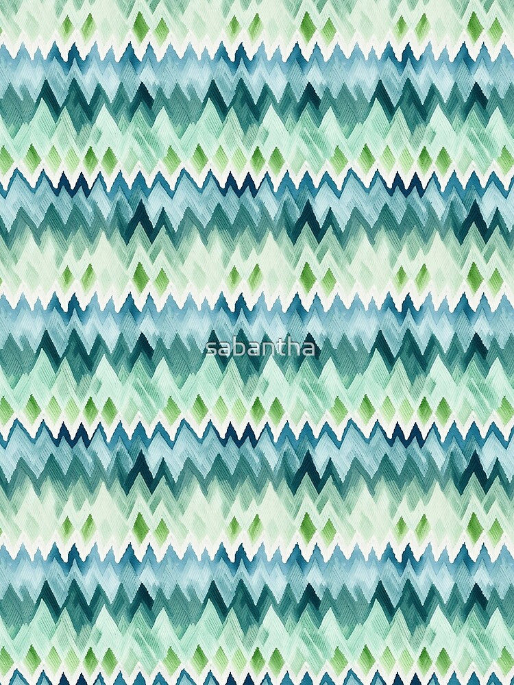 Tylotha - Ink patterns in blue and green (3/4) by sabantha