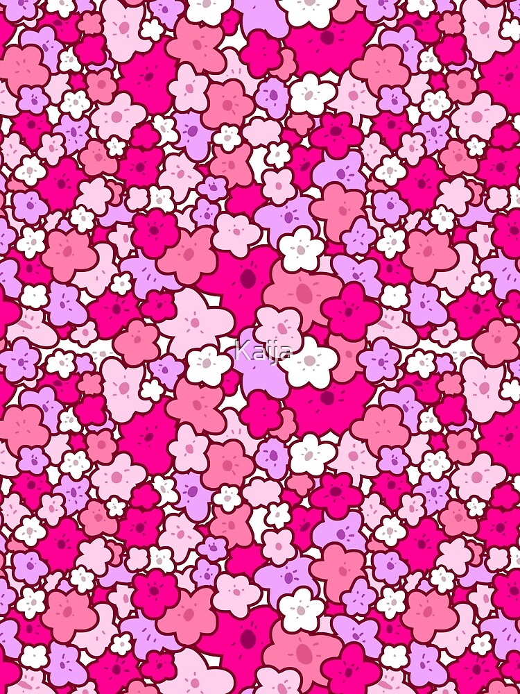 Bright Pink Flower Pattern by Kaija