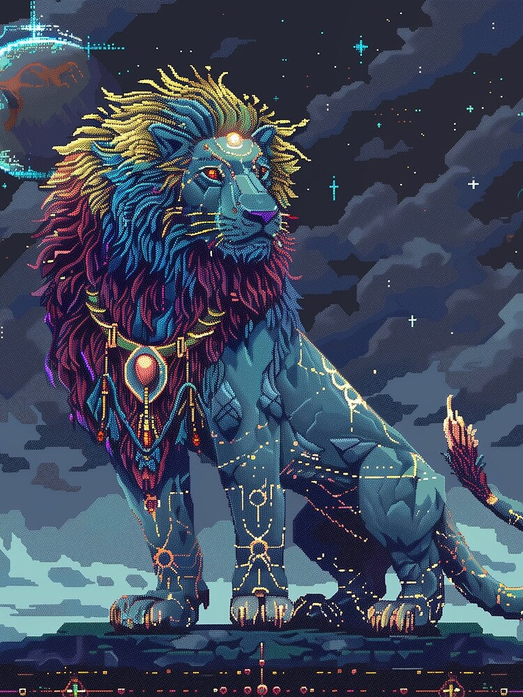 Cosmic Lion Pixel Art by Kaos-Bit