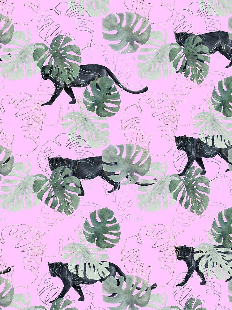 Black jaguar jungle print by Shirtgame