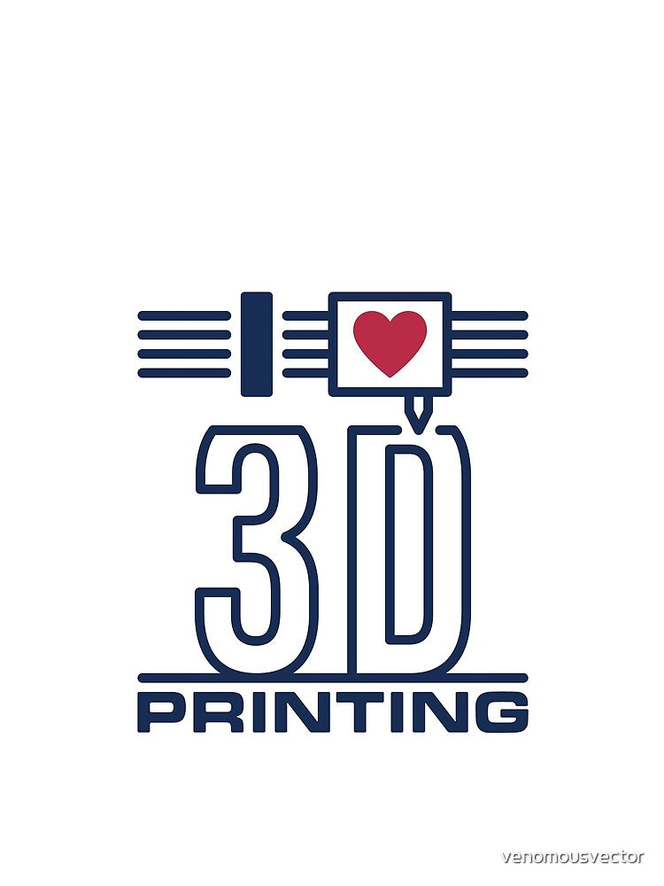 I Love 3D Printing - 3D Printers nozzle and filament cute Design by venomousvector