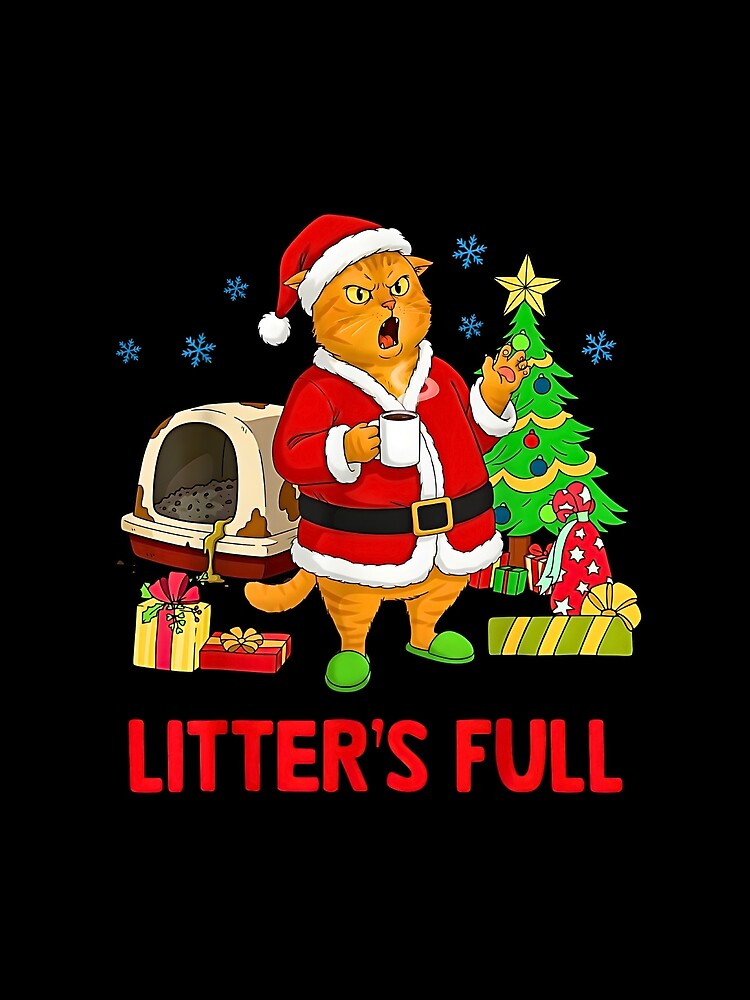 Litter’s Full Funny Cat Lovers Christmas Xmas by URGlden