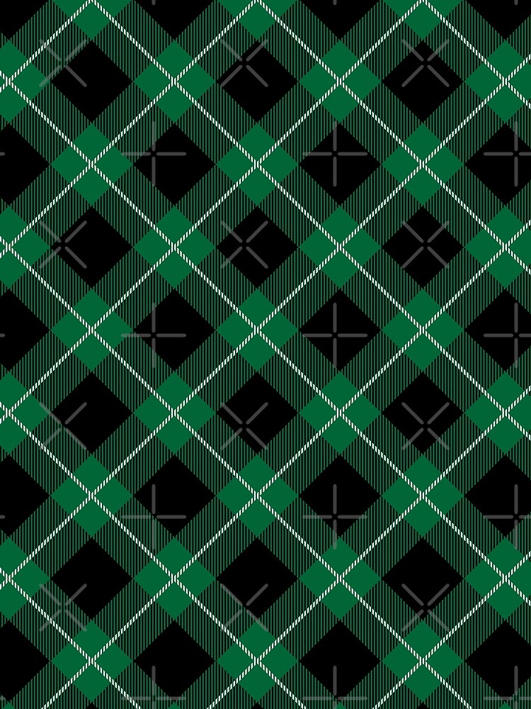 Buffalo Plaid Green Black White Christmas Winter Pattern by ZiesMerch