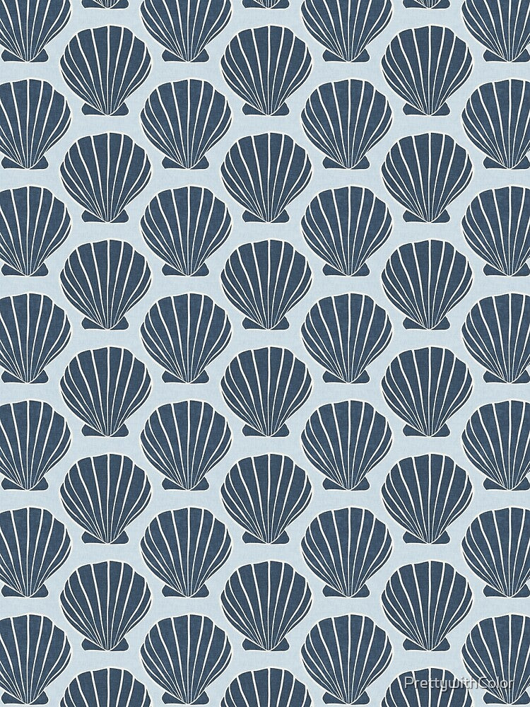 coastal seaside blue scallop shells all over by PrettywithColor