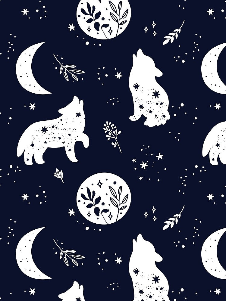 Cute Wolf Howls at the Moon by ewynter