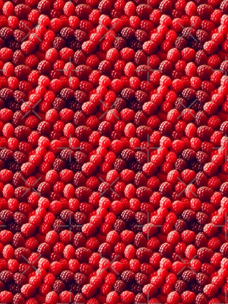 Raspberry realistic seamless pattern by JeffLarose
