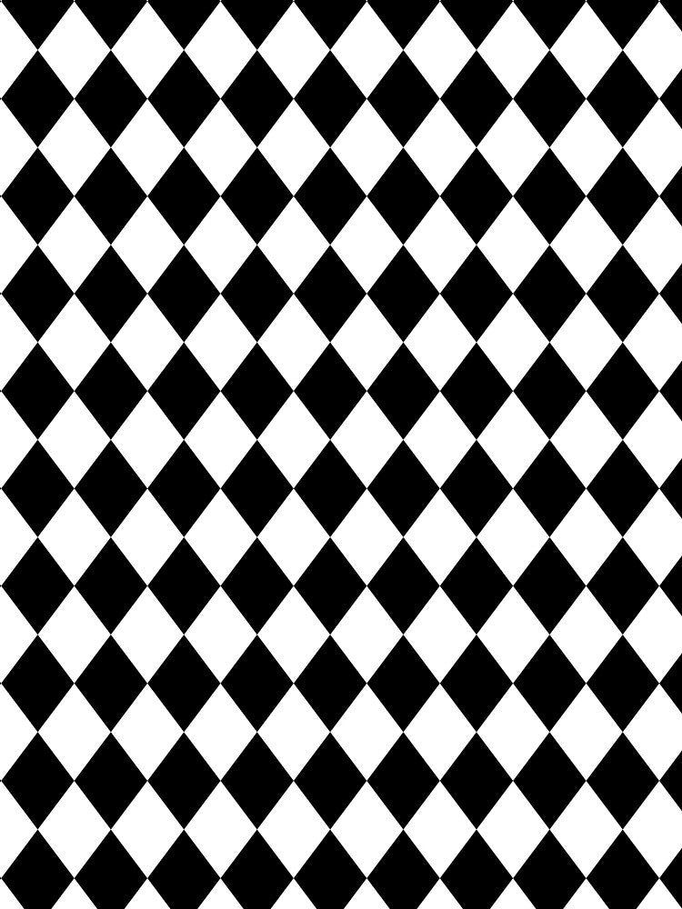 Black White Harlequin Diamonds All Over by Feeling Artsy