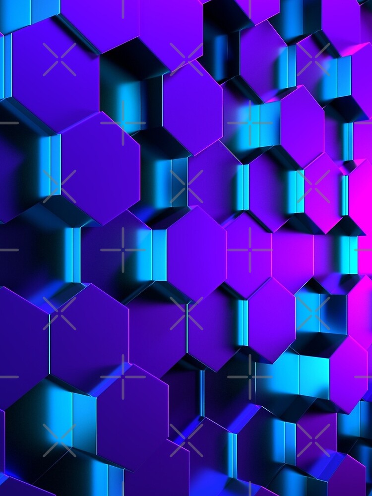3D Hexagonal Geometric Design by Abstractdiva