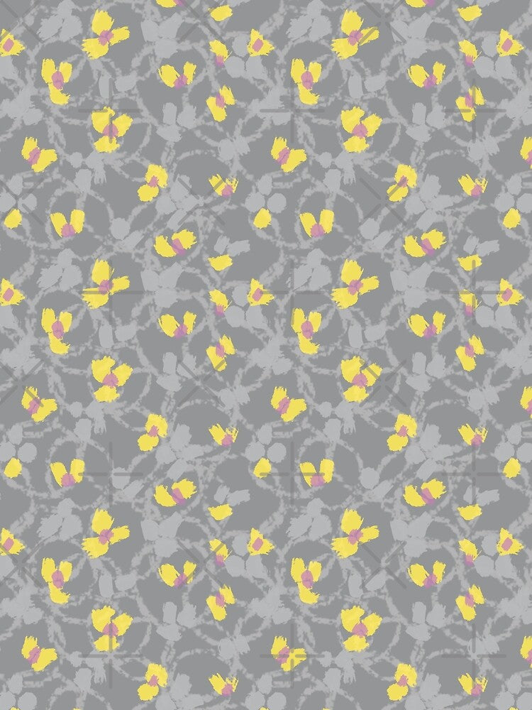 Yellow & Gray Seamless Floral Pattern by fotollissimo