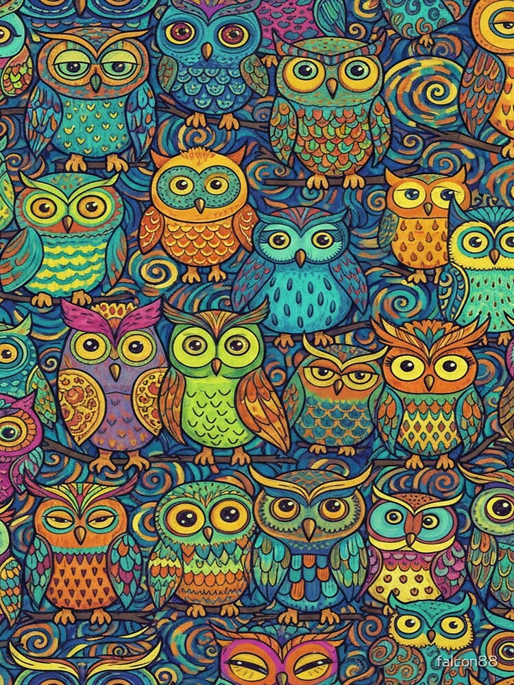 Premium Gift – Mystic Owls Doodle iphone case by Imaginarium of Chaos falcon88