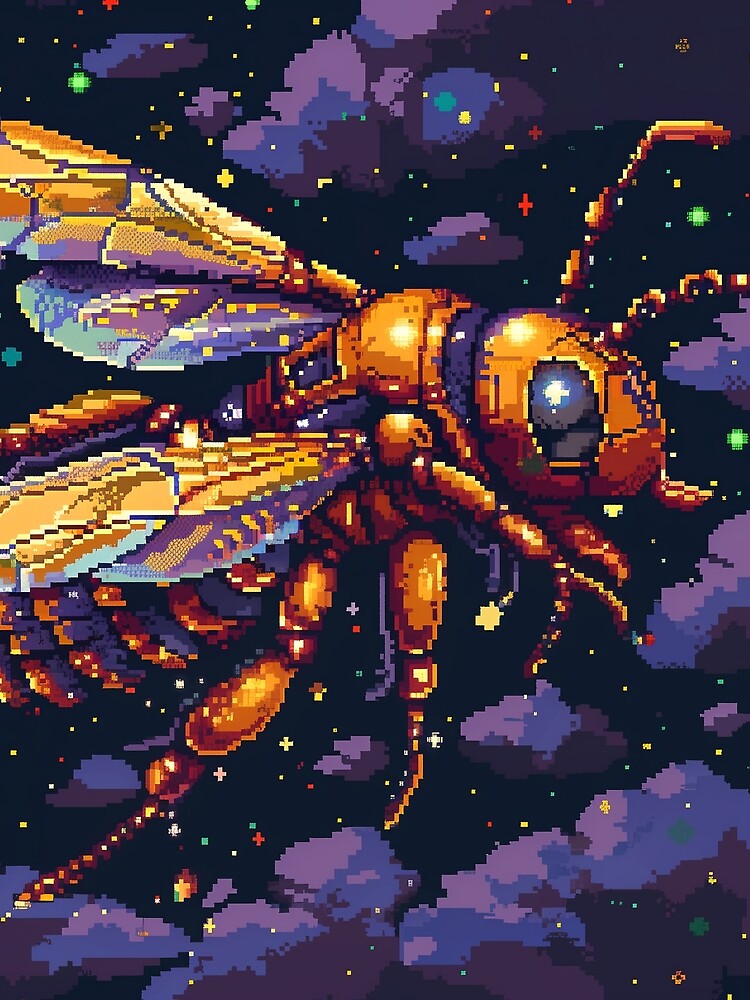Cosmic Bee Pixel Art by Kaos-Bit