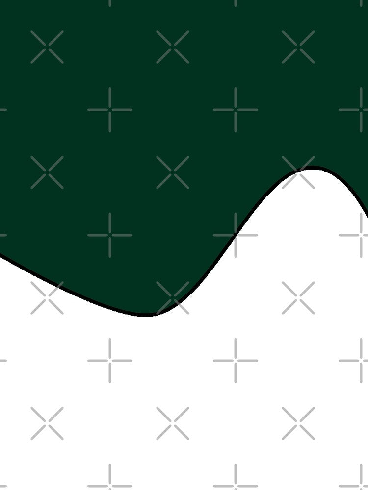 PLAIN SOLID DARK GREEN AND WHITE TWO TONE RETRO WAVE PATTERN by ozcushions