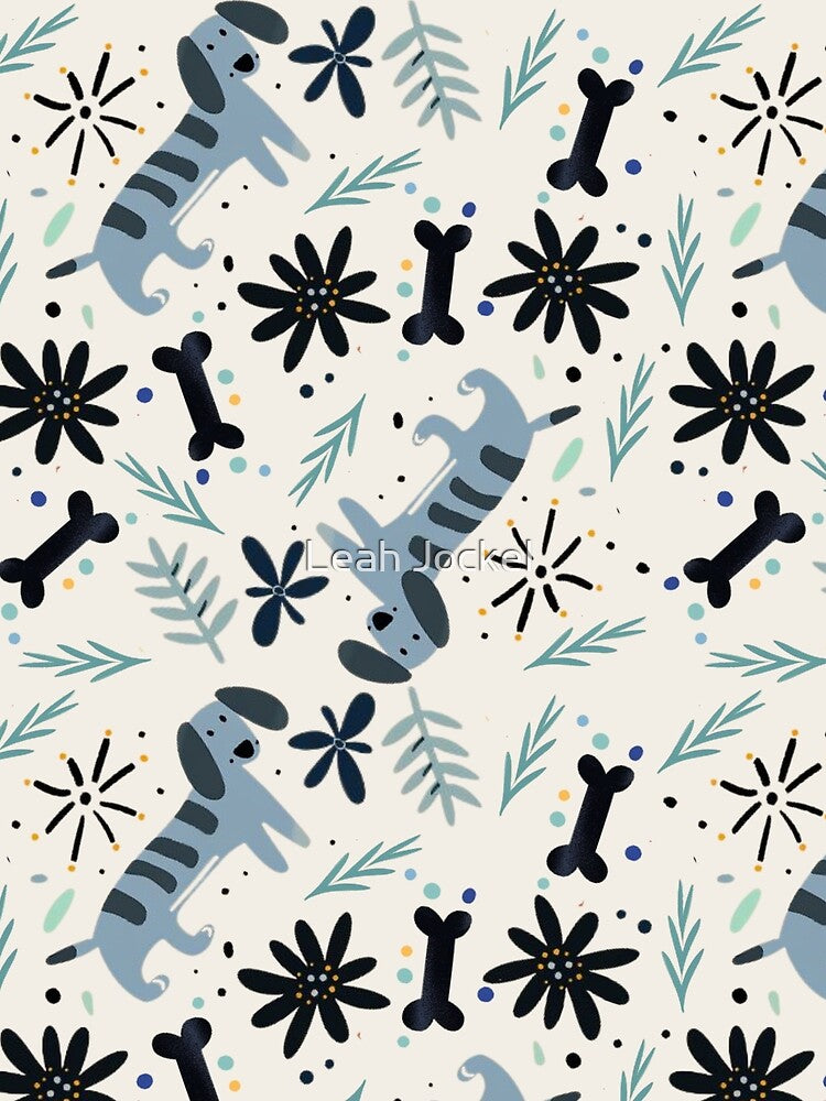 Winter Fern Long Dog AOP by Leah Jockel
