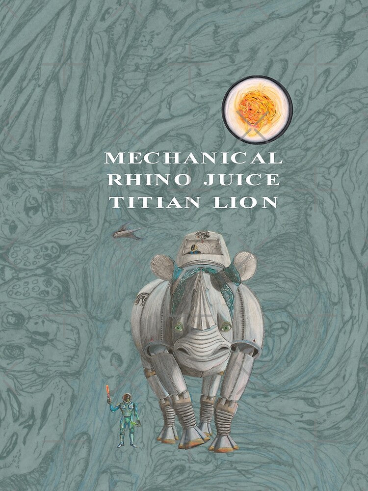 Titian Lion, Mechanical Rhino Juice, Novelty Label by AJLeibengeist