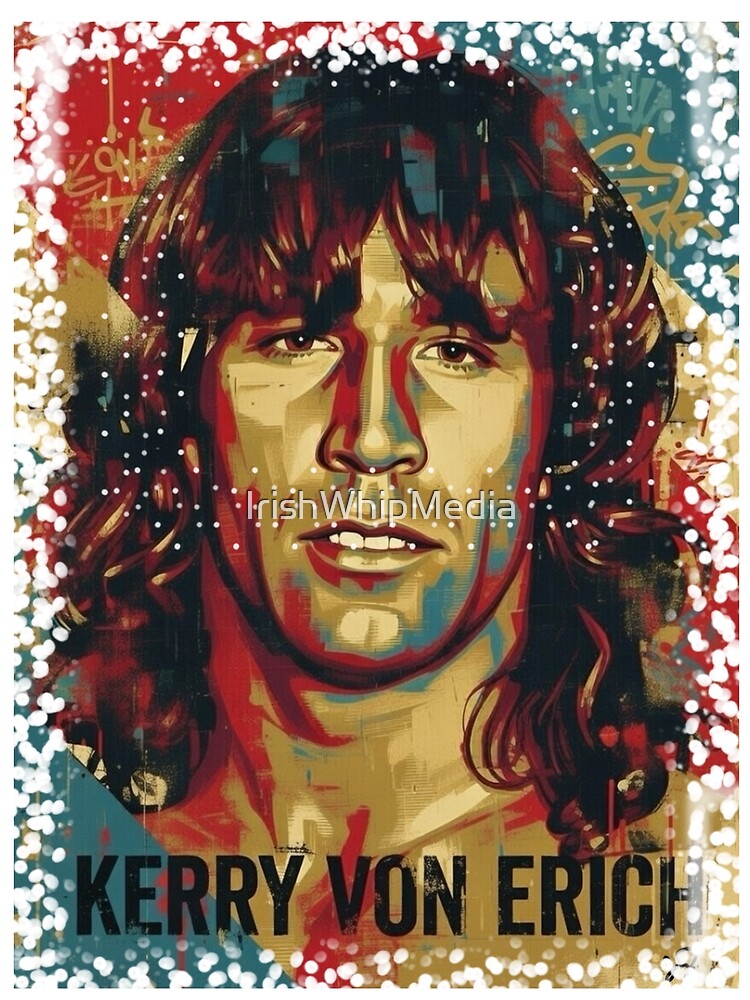 Kerry Von Erich Pop Art Poster | Texas Tornado Wrestling Legend Tribute Artwork by The Irish Whip