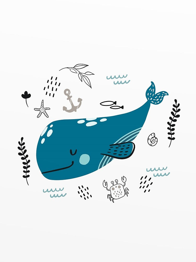 Hand Drawn Whale by della95