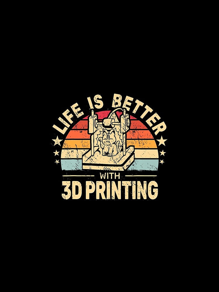 Life Is Better With 3D Printing Retro Cat Women 3D Print by JosephineEdith1