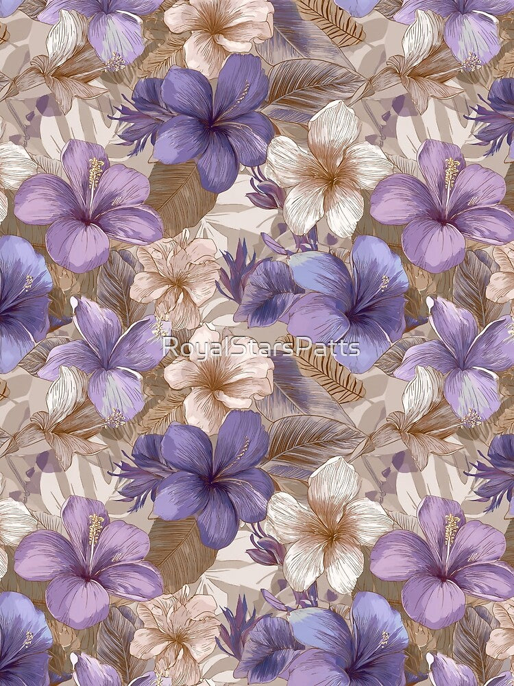 Minimalistic Tropical Floral Texture - Flower Floral Pattern  - Anniversary Gifts by RoyalStarsPatts