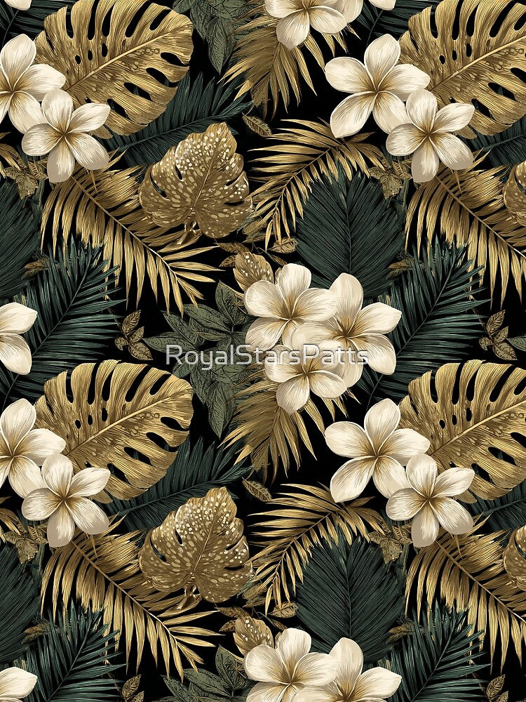 Minimalistic Tropical Floral Texture  - Flower Floral Bouquet  - Gifts For Men by RoyalStarsPatts