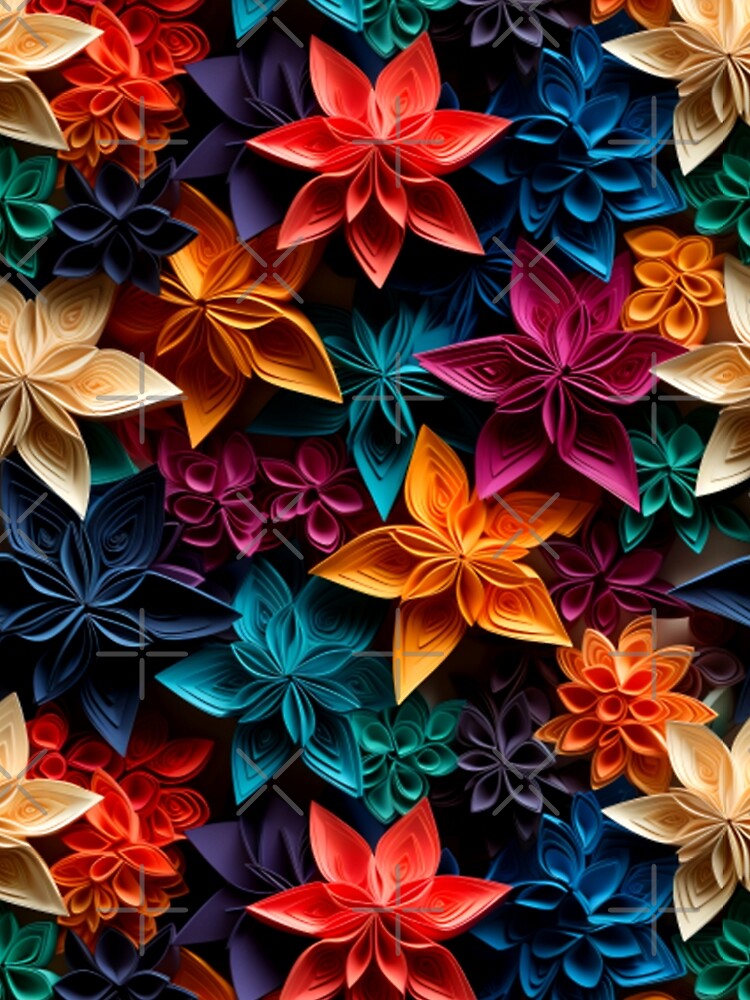 Vibrant Stars Paper Art Aesthetic Pattern by mondmakes