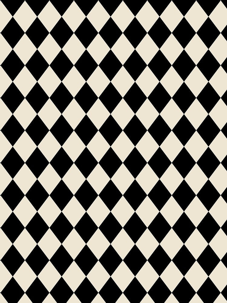 Black Beige Harlequin Diamonds All Over by Feeling Artsy