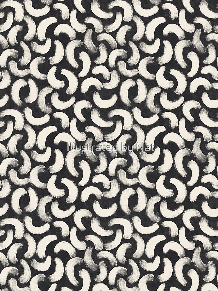 Boho gouache brush strokes in black and white by Illustrated by Nat