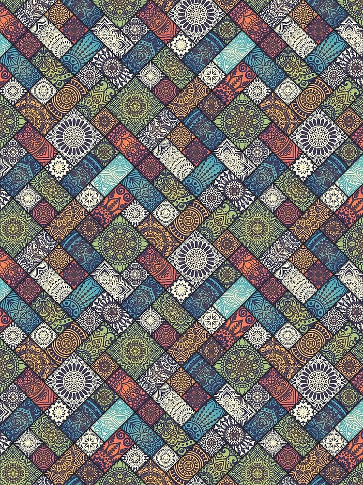 Earth Colored Mandala Bricks Pattern by RKA-Products